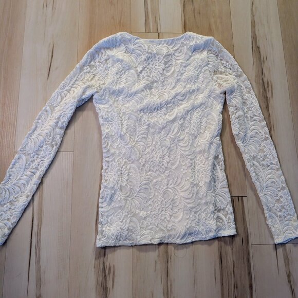 Abercrombie White Lace Long Sleeve Top - Picture 2 of 2